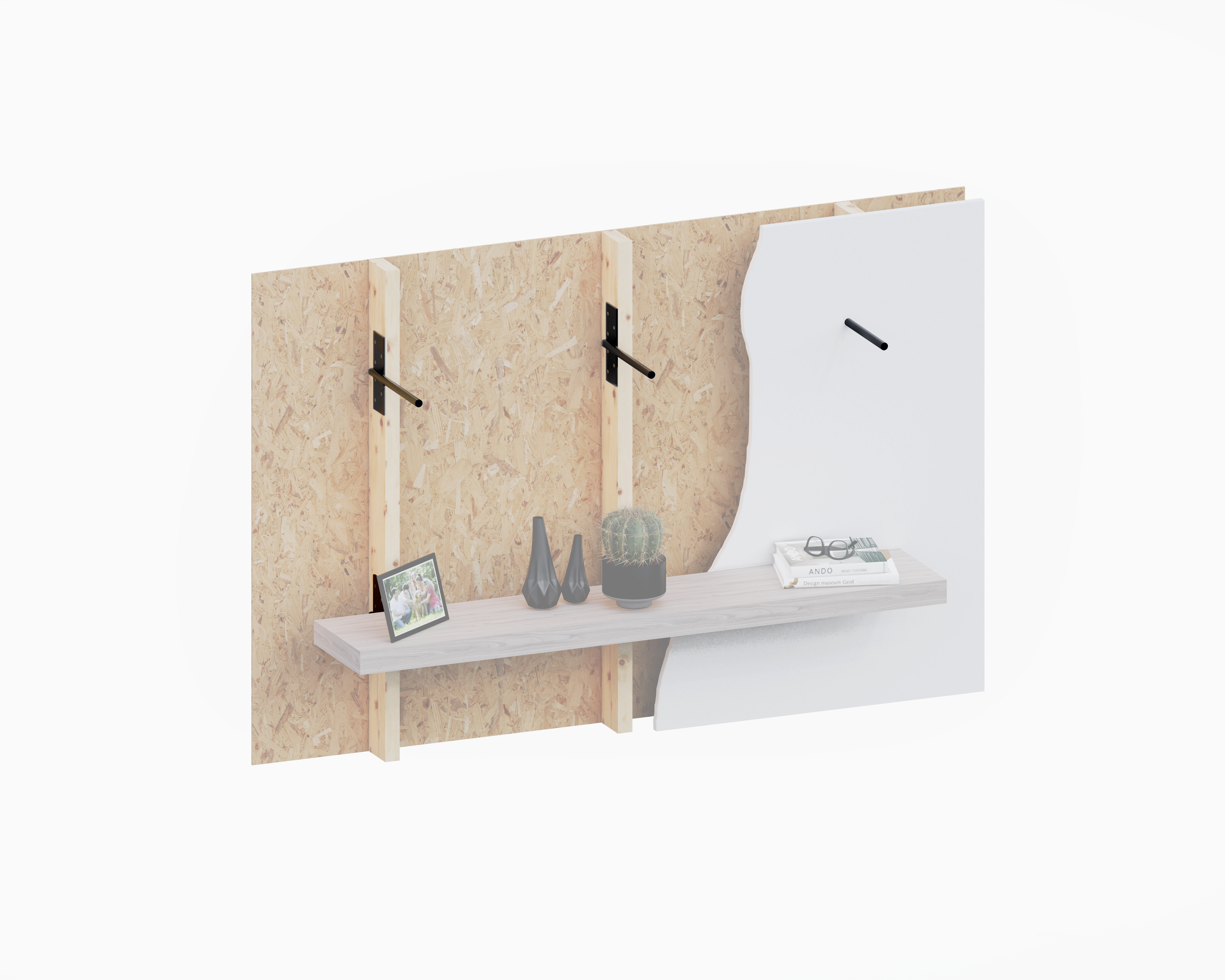 Heavy Duty Floating Mantel Bracket Stud Mount
