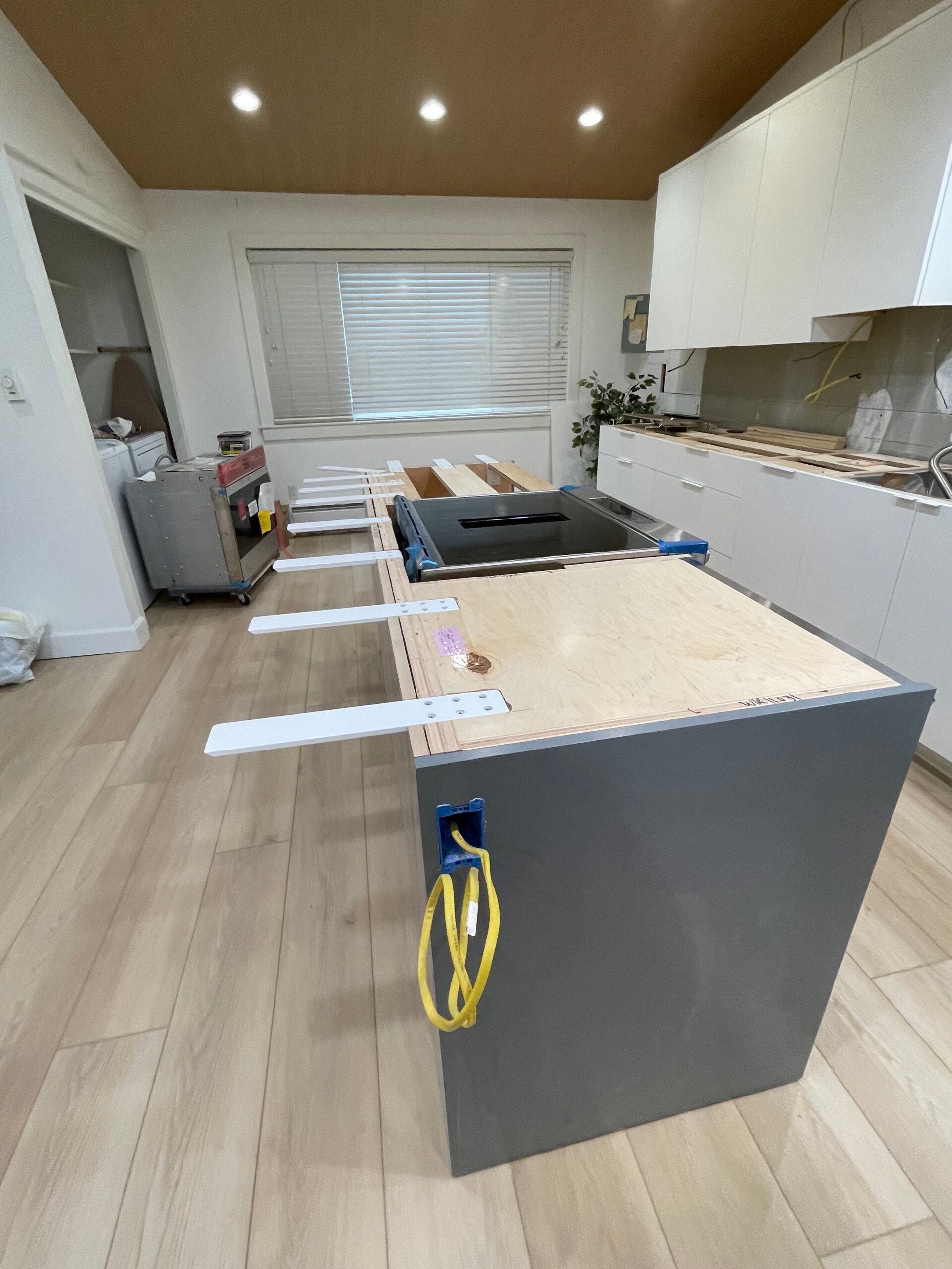 White Top Mount Countertop Support Bracket