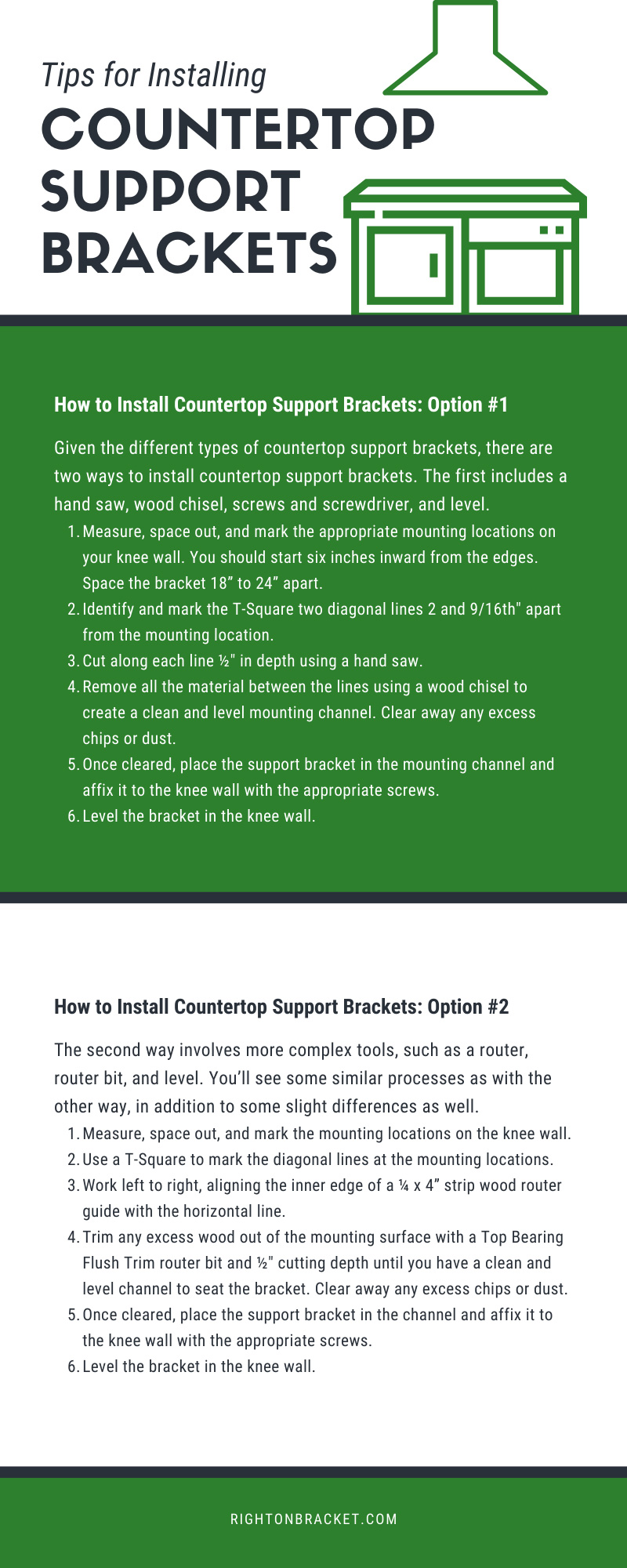 Tips for Installing Countertop Support Brackets - Infographic