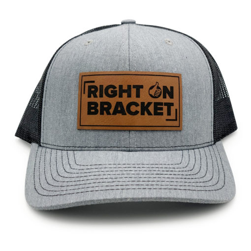 Light Gray Right On Bracket Snapback Hat