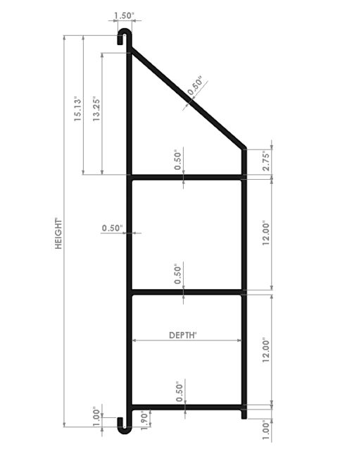 Shipping Container Bracket Dimensions 3 Tier