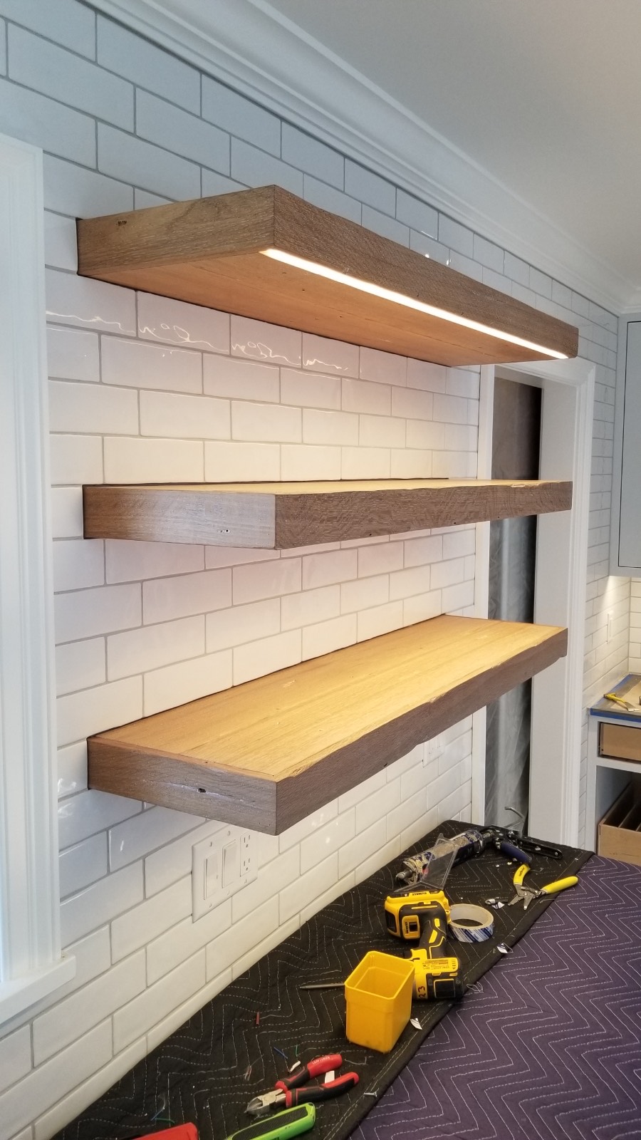 Custom Thick Floating Shelves. Sturdy Bracket Included. Shop Now!