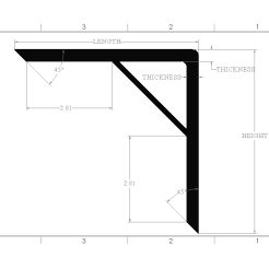 Reinforced Heavy Duty Shelf Bracket
