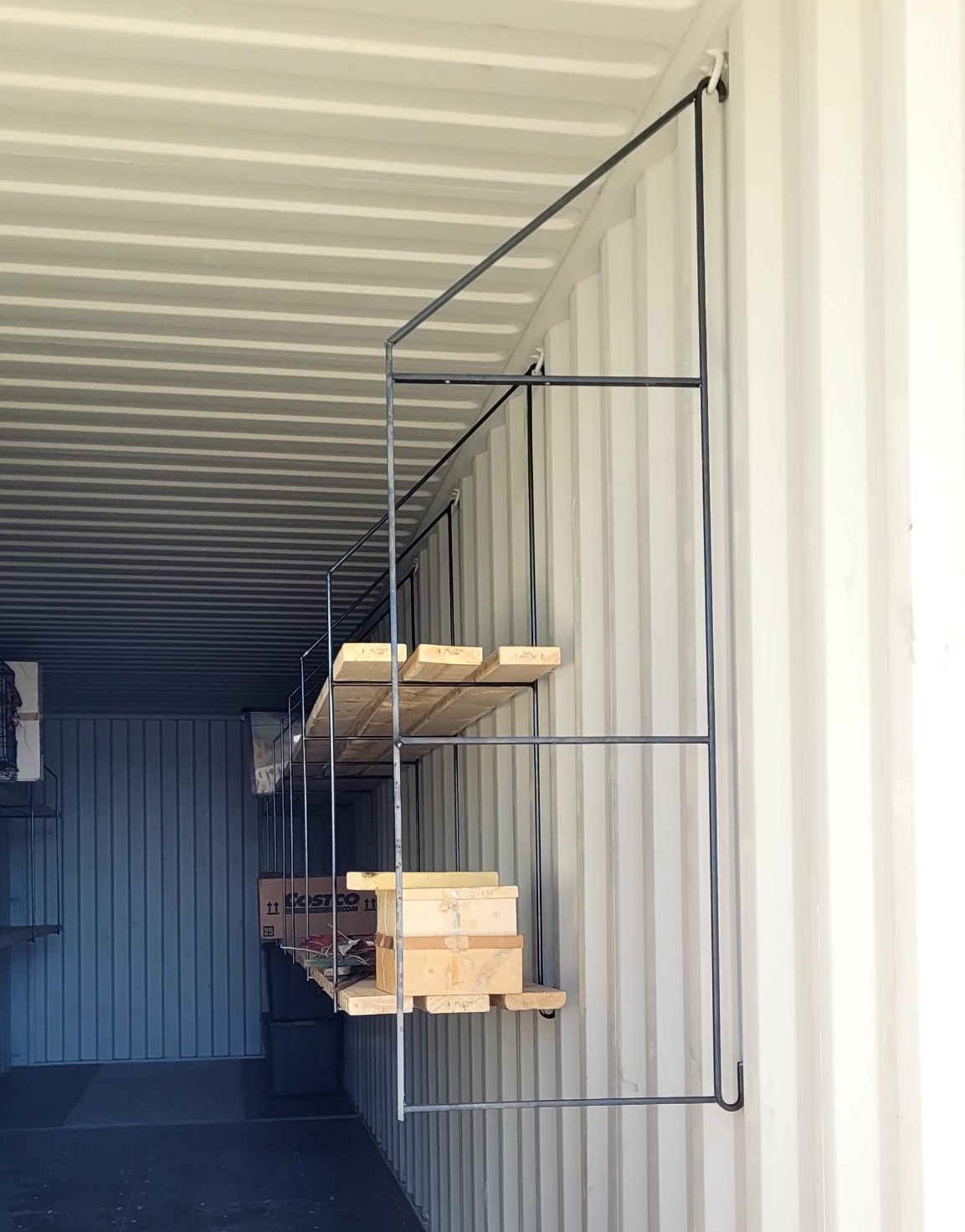 Shipping Container Shelf Brackets - Hooked Storage Container Brackets