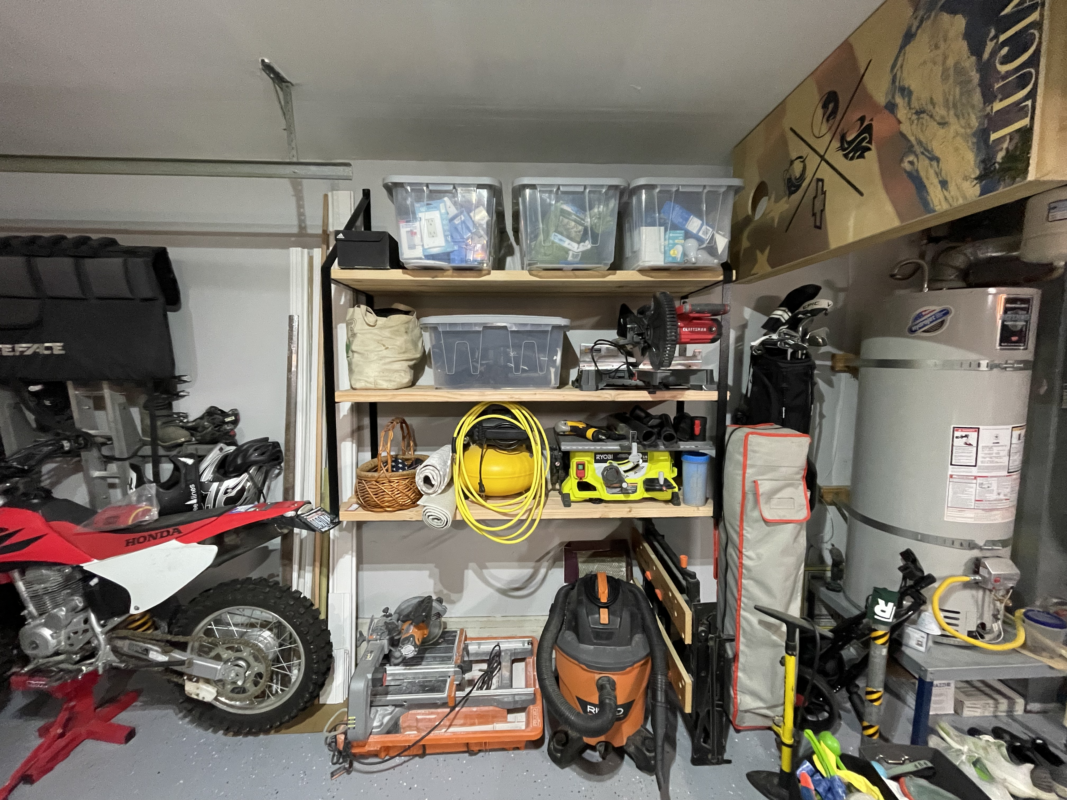 Organized Garage Shelving System