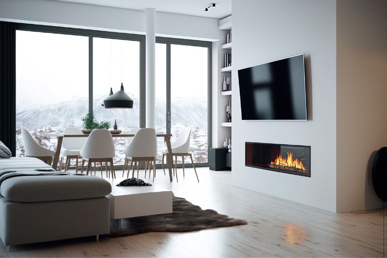 Fireplace Mounted TV - Hiding Power Cord : r/hometheater