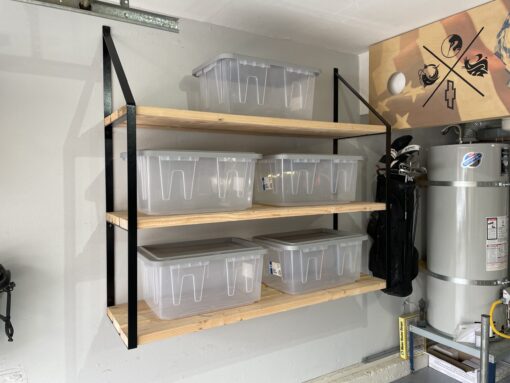 Garage Shelving With Organized Containers