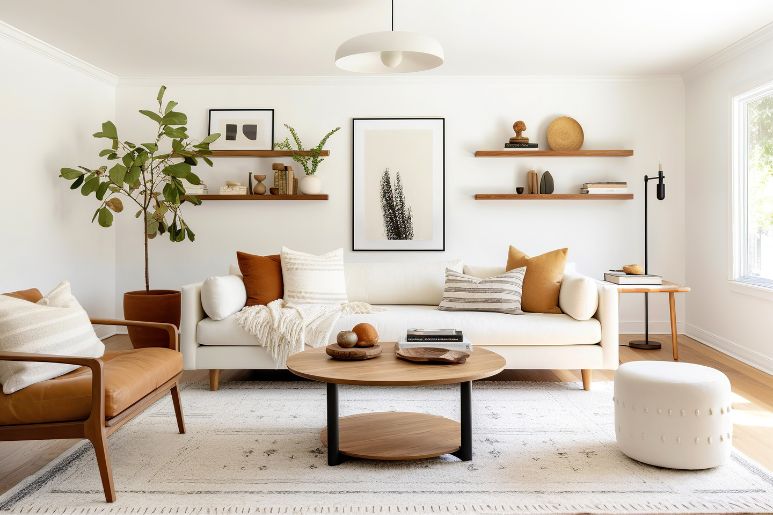How To Style a Cohesive Wall With Floating Shelves