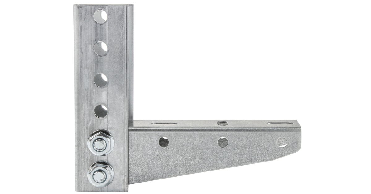 An individual industrial bracket used for mounting shelves. The bracket has a stainless steel construction.